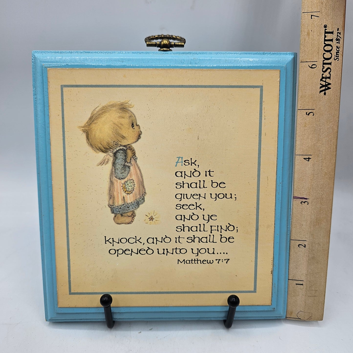 Vintage Betsy Clark Plaque with Hanger and Inspirational Quote