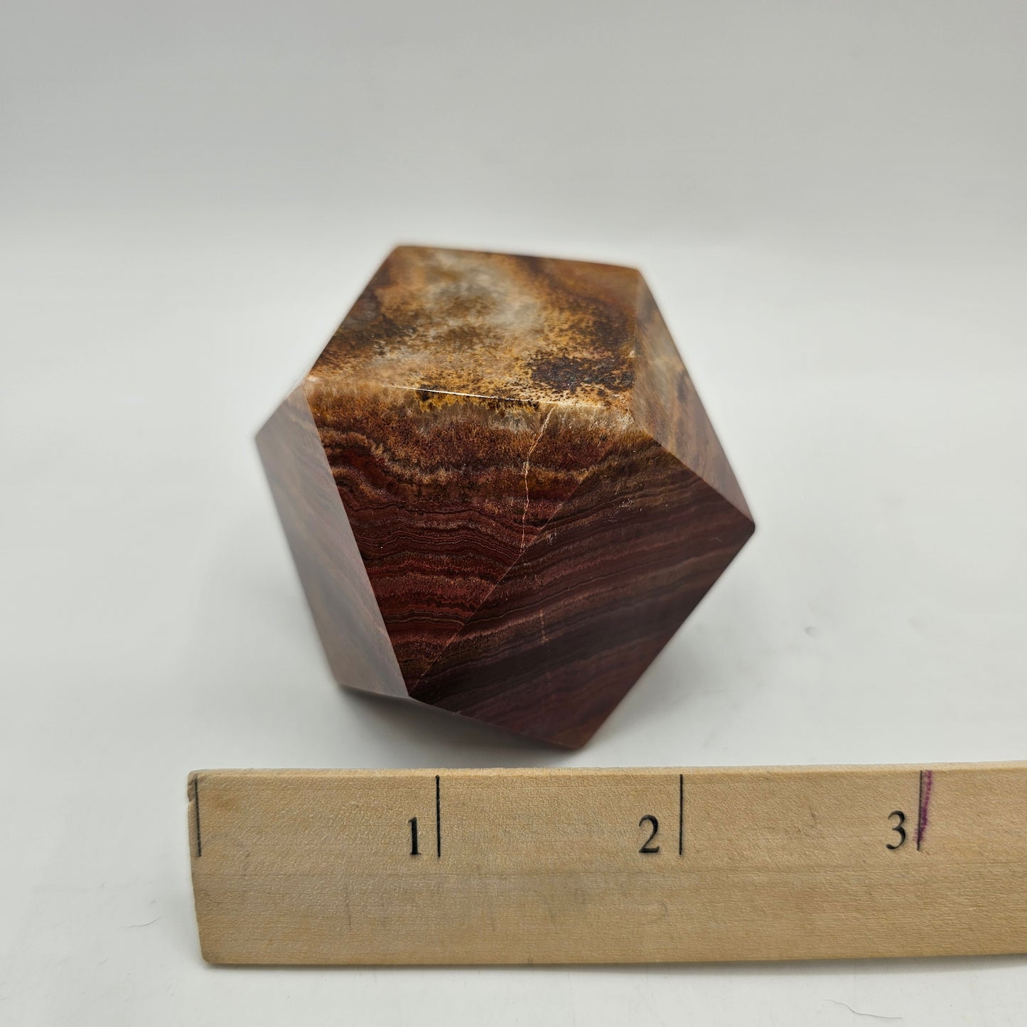Semi Precious Faceted Jasper Stone Paperweight
