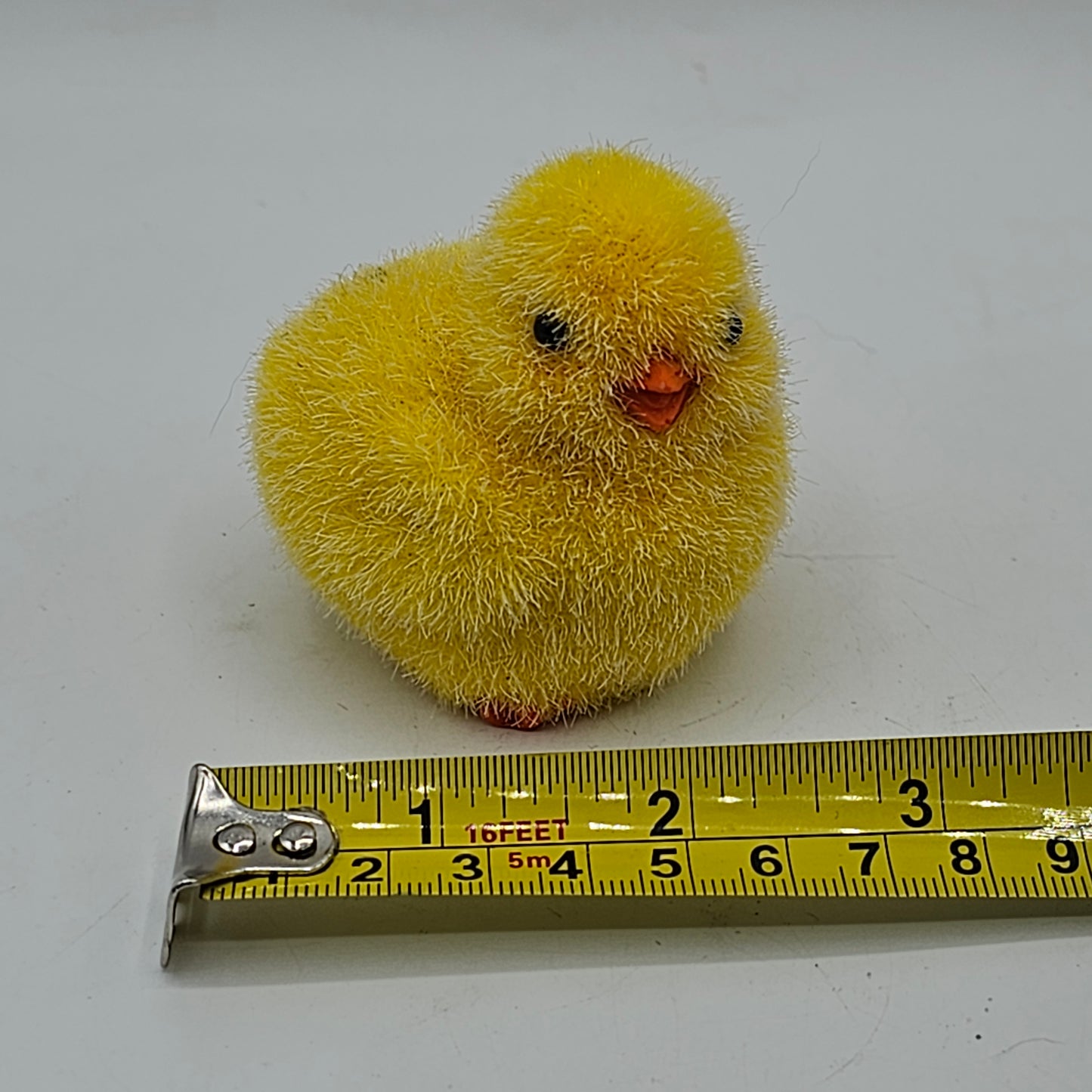 Yellow Flocked Resin Easter Baby Chick Figure
