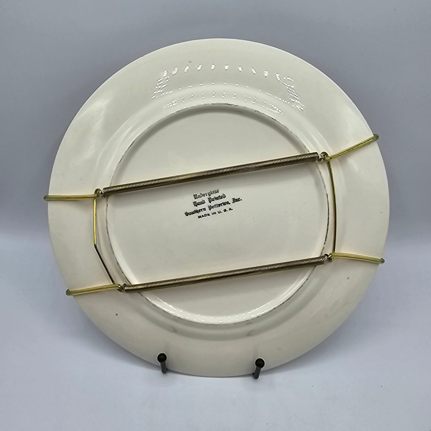 Southern Potteries Floral Plate with Gold Wall Hanger