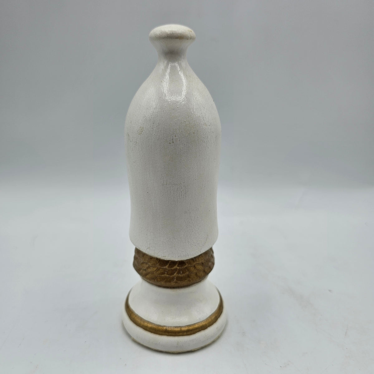 Vintage Duncan Ceramic Mold Chess Piece - Hand Painted White Pawn