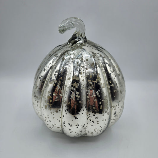 Silver Mirrored Mercury Glass Fall Pumpkin
