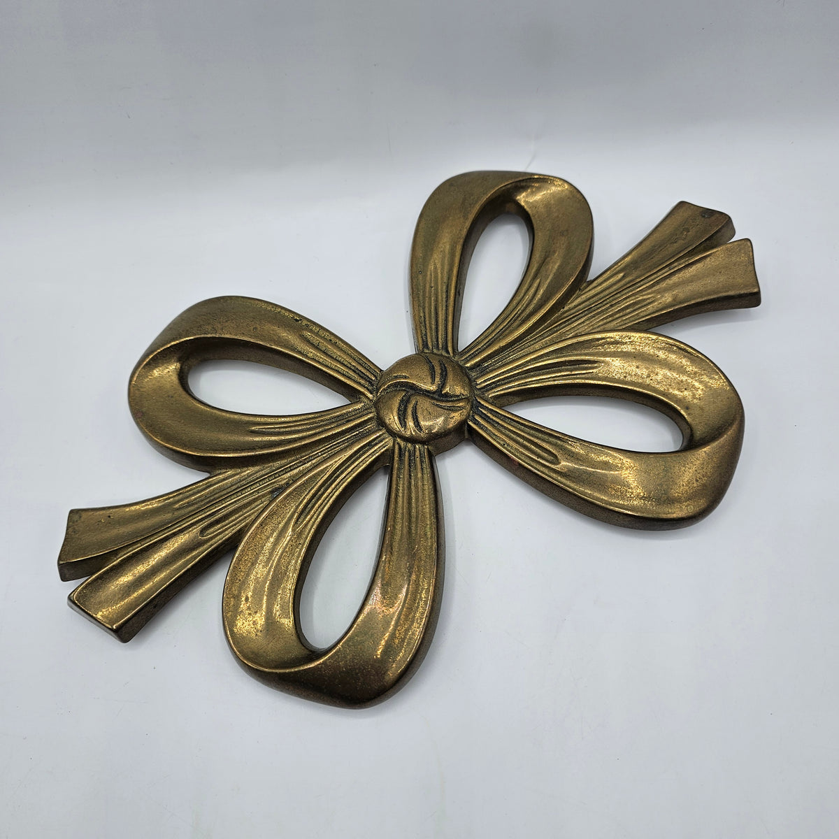 Vintage Brass Bow Trivet Hot Plate
