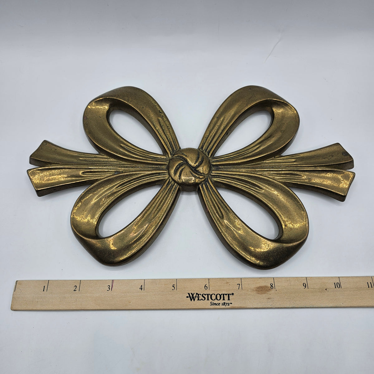 Vintage Brass Bow Trivet Hot Plate