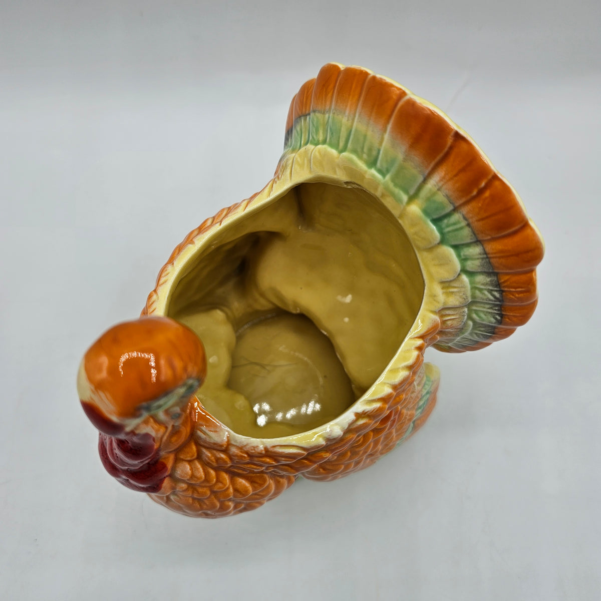 Vintage Porcelain Thanksgiving Turkey Planter Centerpiece