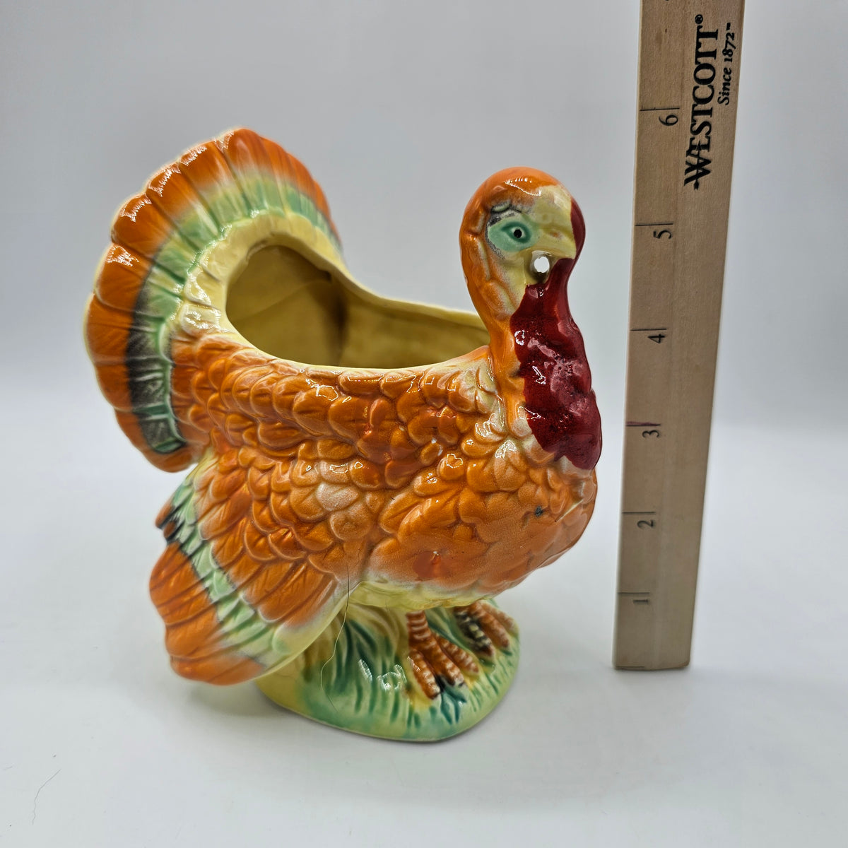 Vintage Porcelain Thanksgiving Turkey Planter Centerpiece