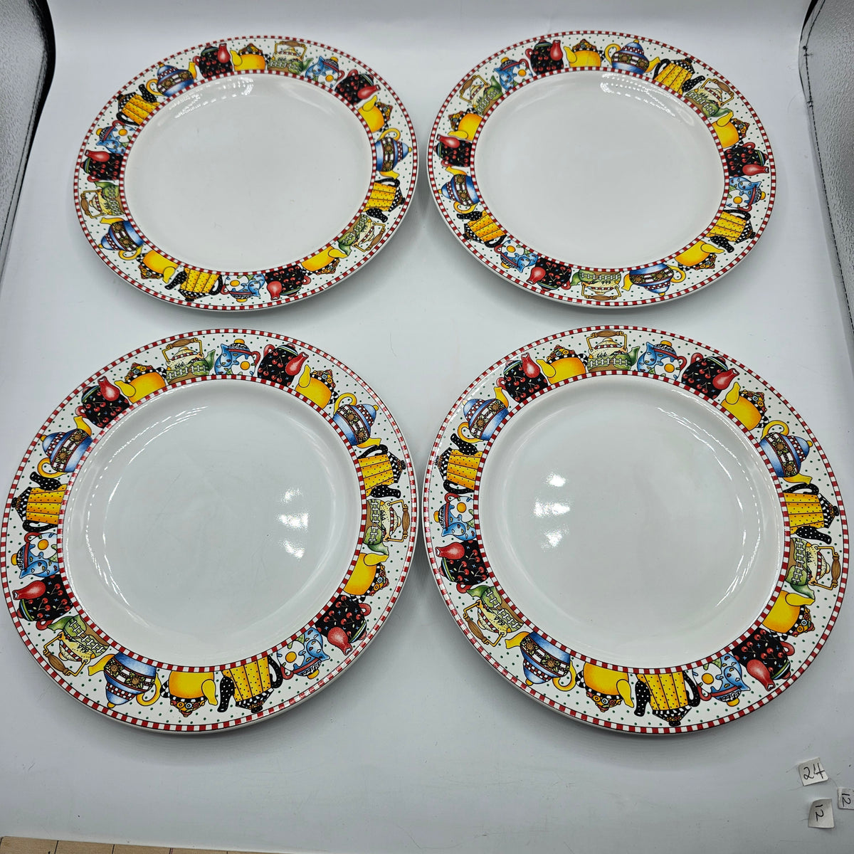 Mary Englebreit Teapot Salad Plates by Sakura - 8" - Set of 4