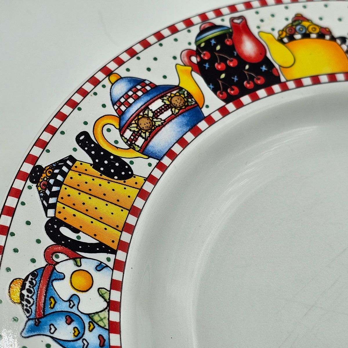 Mary Englebreit Teapot Salad Plates by Sakura - 8" - Set of 4