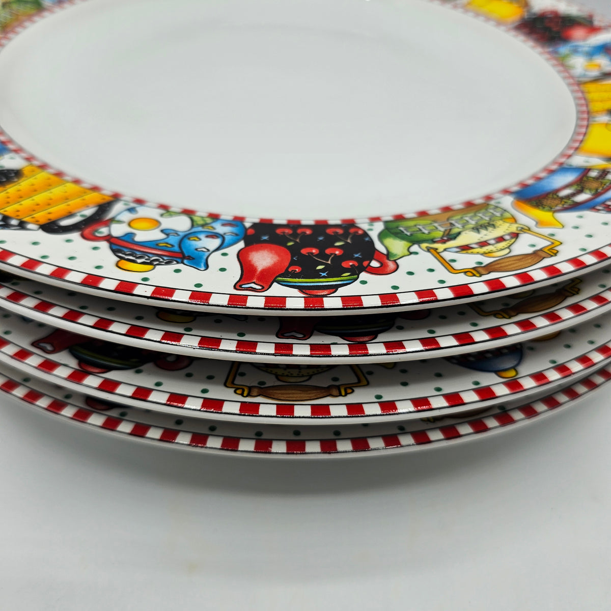 Mary Englebreit Teapot Dinner Plates by Sakura - 10.75"- Set of 4