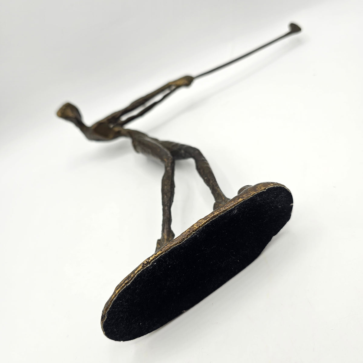 Vintage Alberto Giacometti Brutalist Style Bronze Golfer Sculpture 1960's
