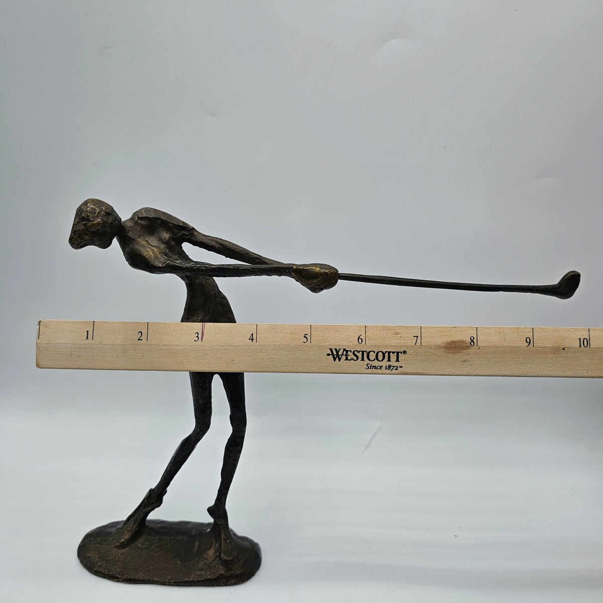 Vintage Alberto Giacometti Brutalist Style Bronze Golfer Sculpture 1960's