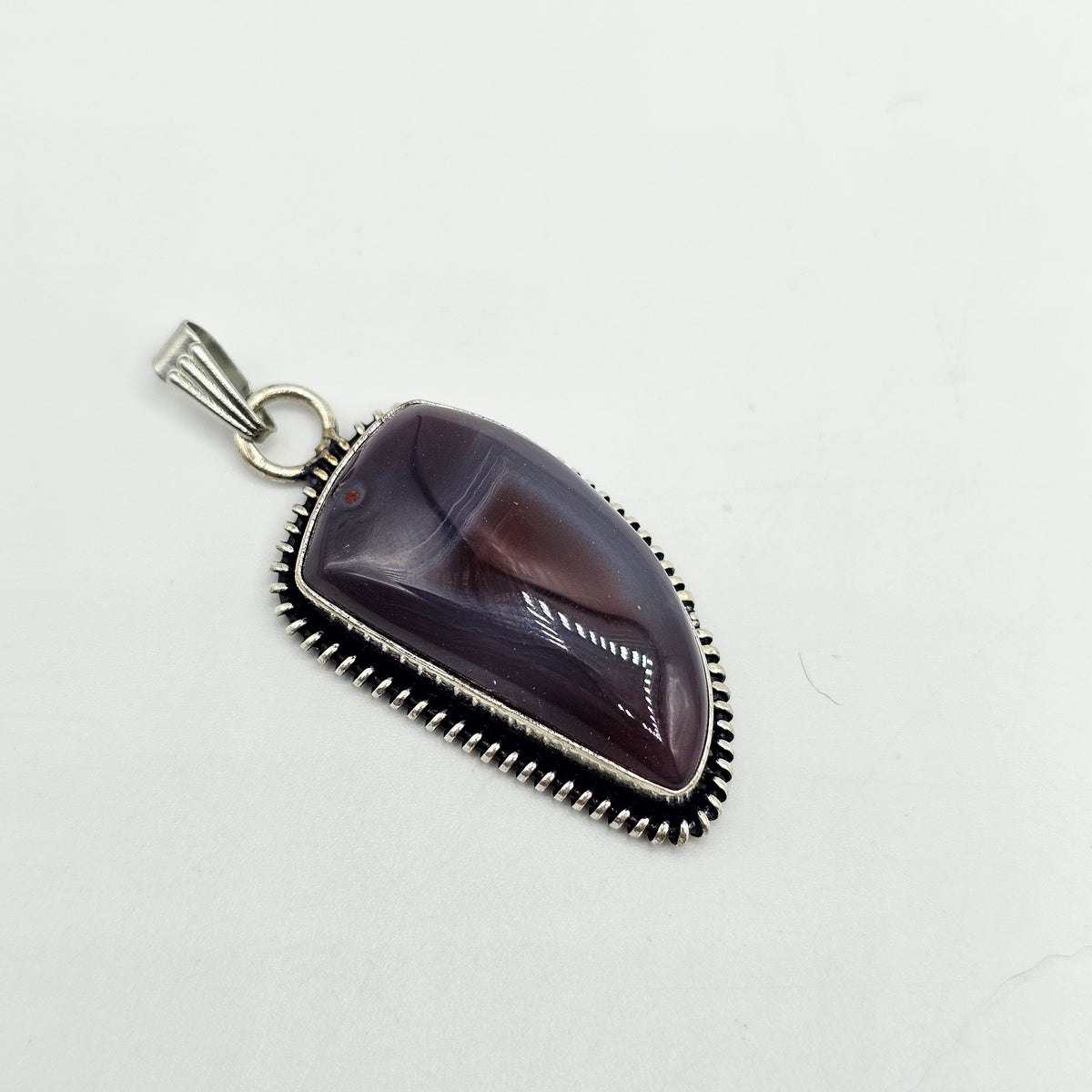 Banded Agate Polished Stone Cabochon Pendant