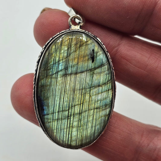 Labradorite Polished Cabochon Pendant