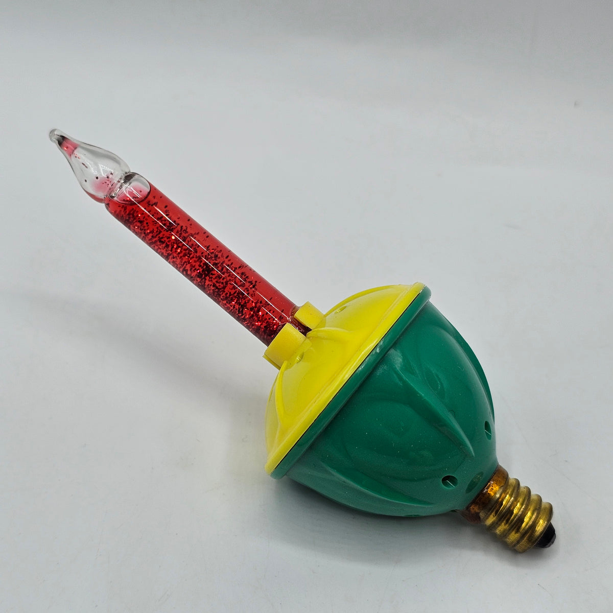 Vintage C7 Red Glitter Bubble Light Bulb - tested and working