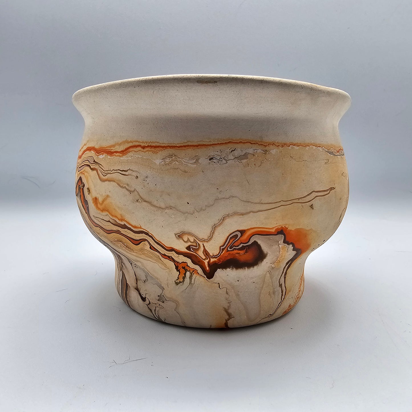 Nemadji Bowl with Orange Swirls