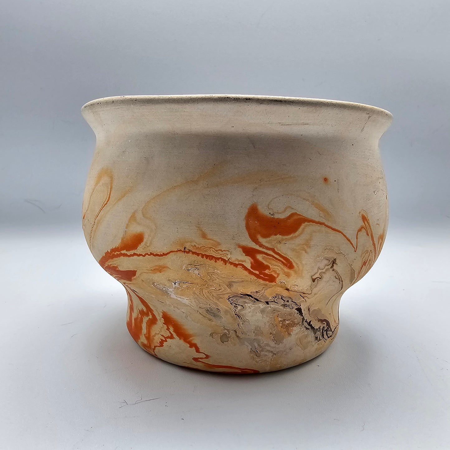 Nemadji Bowl with Orange Swirls