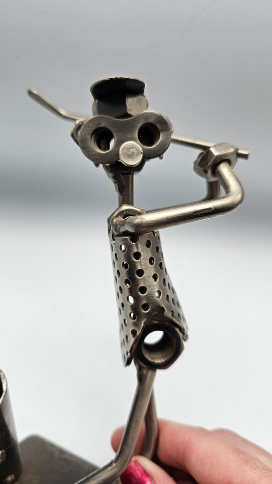 Vintage Metal Art Nut and Bolt Golfer