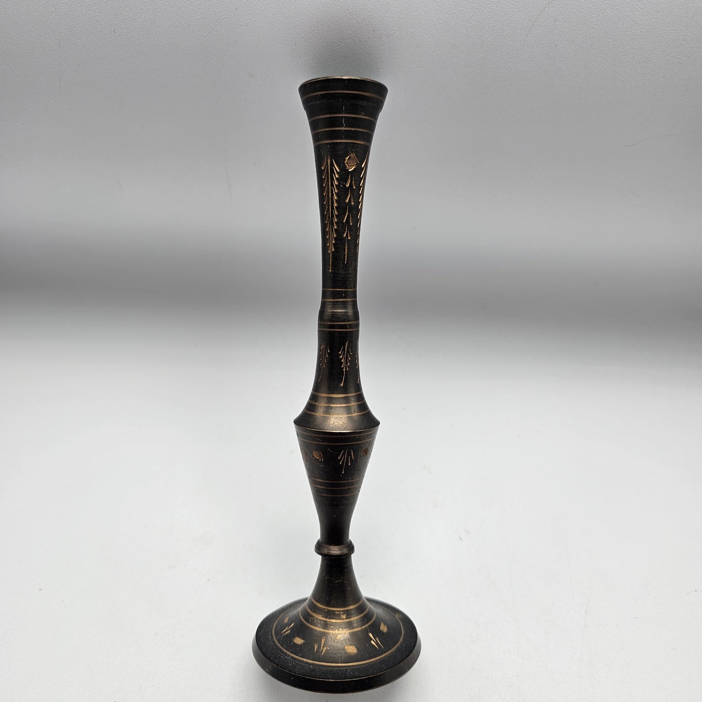 Vintage Cut to Brass Bud Vase