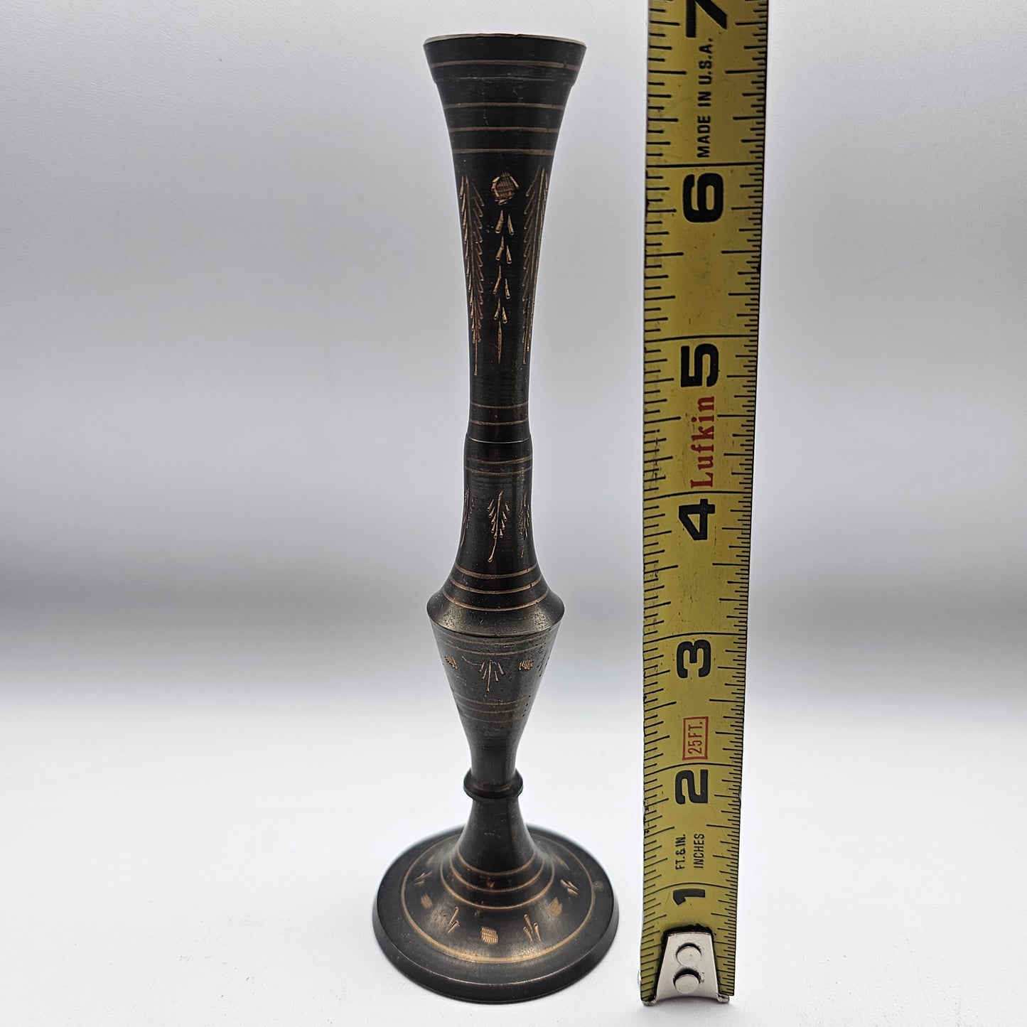 Vintage Cut to Brass Bud Vase