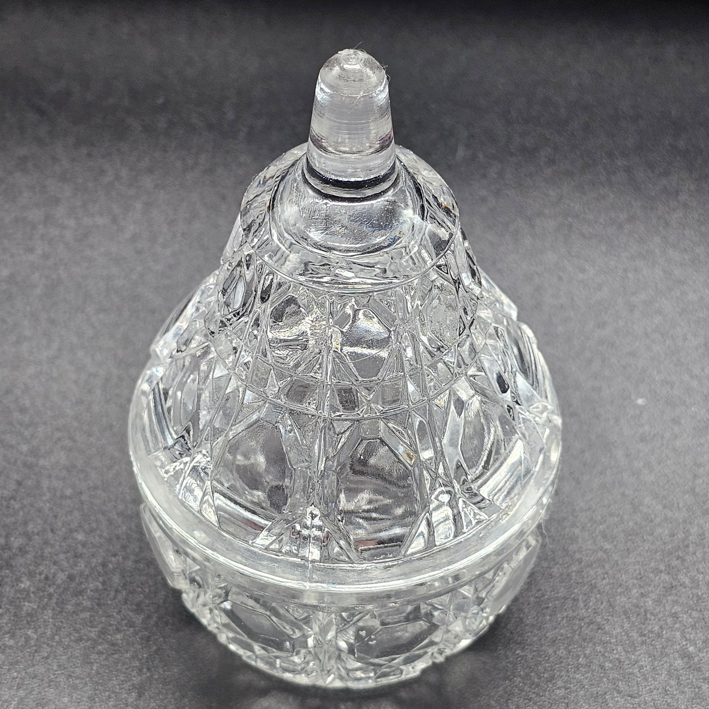 Vintage Crystal Pear Lidded Candy or Trinket Dish