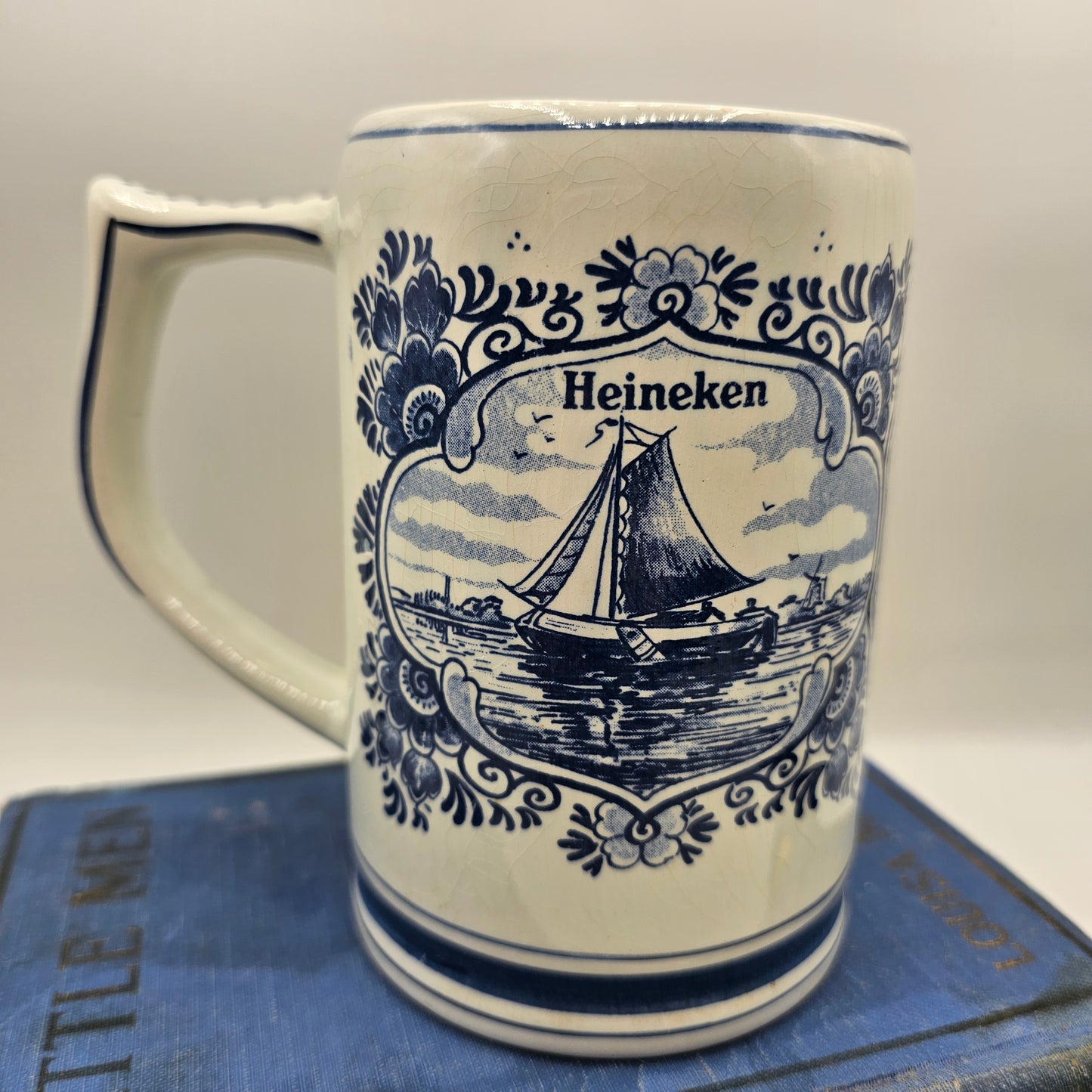 Vintage Delft Blue Holland Hand Painted Heineken Mug
