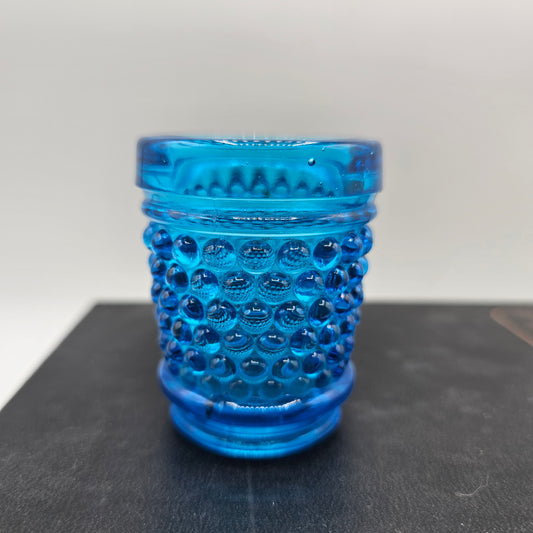 Blue Hobnail Glass Toothpick Holder