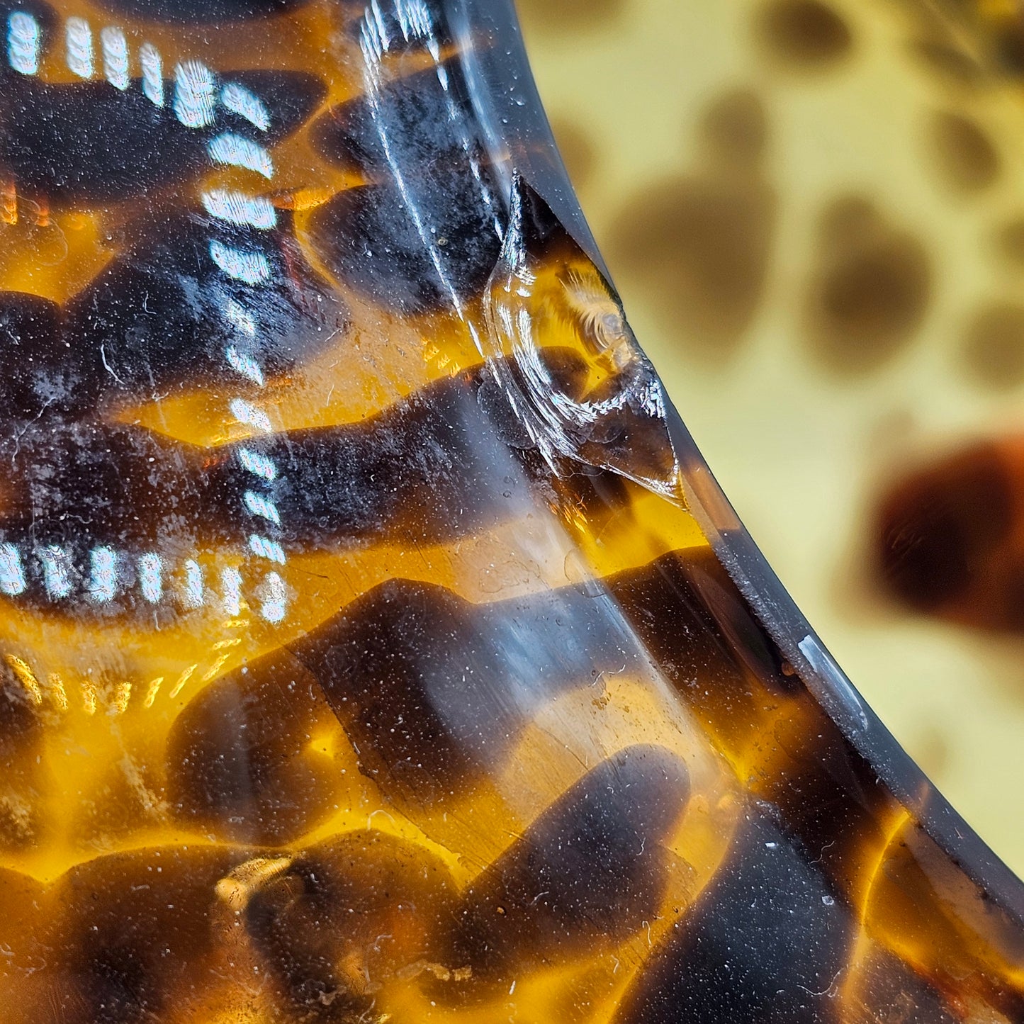 Tortoiseshell Glass Lidded Jar