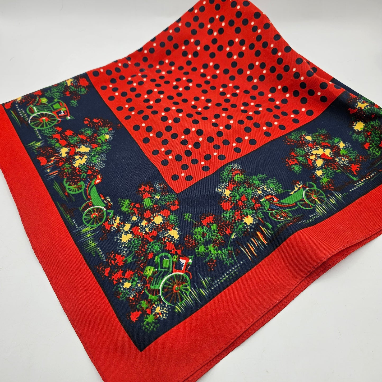 Vintage Red Silk Neck Scarf