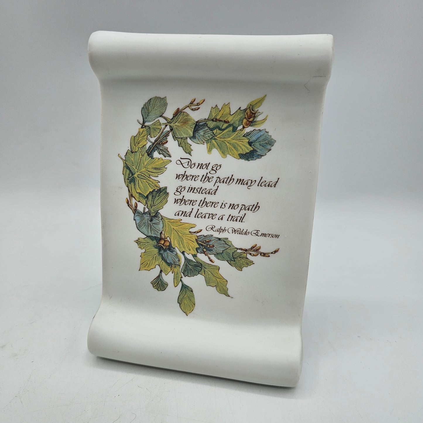Ceramic Scroll with Emerson Quote Figurine