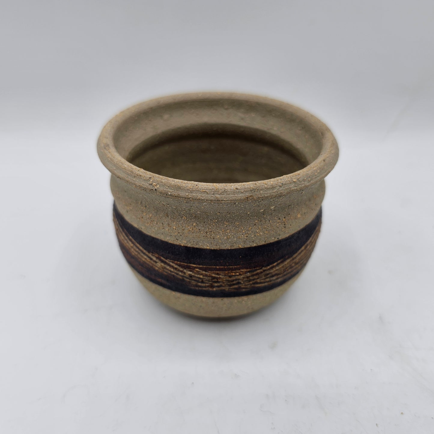 Small Brown Art Pottery Planter - Artist Signed