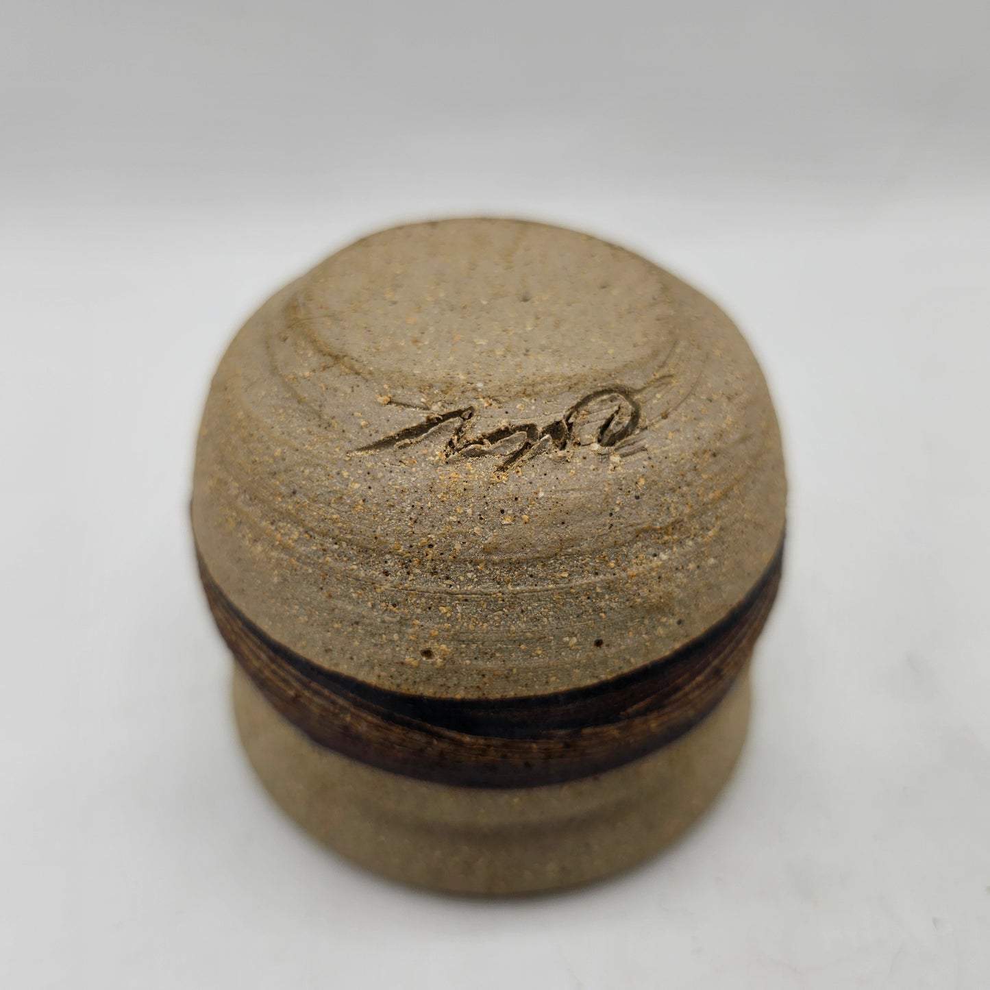 Small Brown Art Pottery Planter - Artist Signed