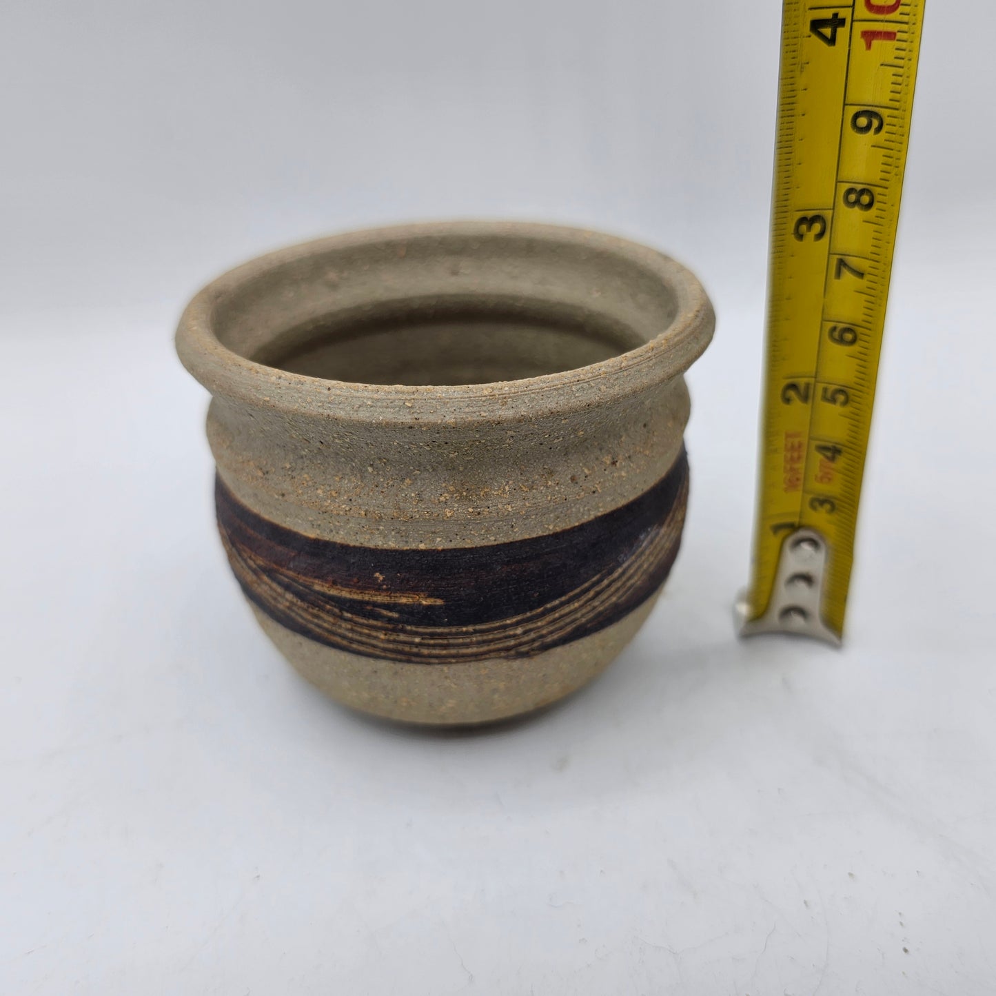 Small Brown Art Pottery Planter - Artist Signed