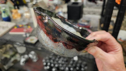 Raku Pottery Bowl - Artisan Signed
