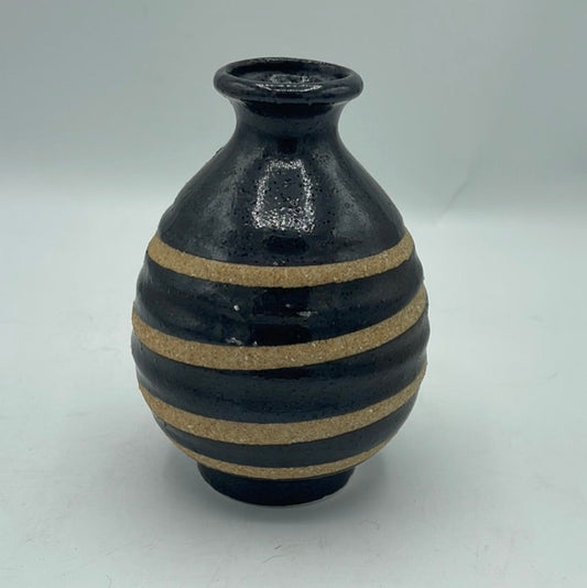Art Pottery Vase with Brown Swirl