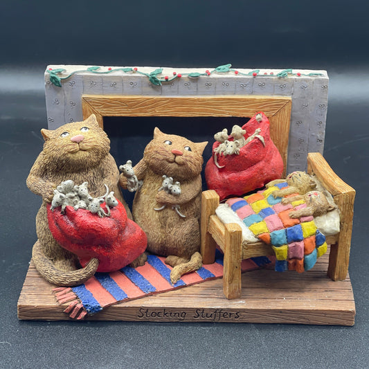 Bottman Designs - The Real People - "Stocking Stuffers" Cat Family Diorama Figurine