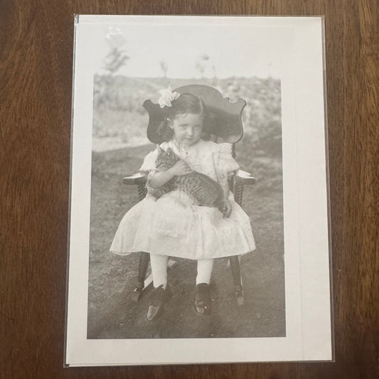 Girl and Cat in Rocking Chair - Greeting Card #CC-2