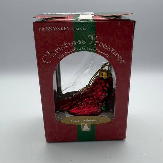 Glass Cardinal Christmas Tree Ornament