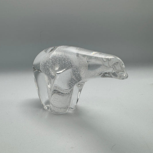 Art Glass Polar Bear with Cased Bubble Interior