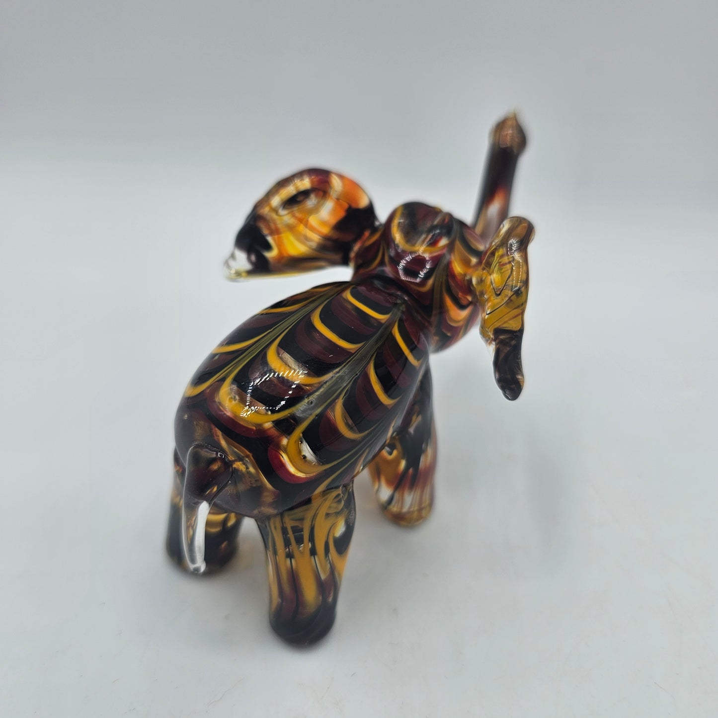 Lenox Art Glass Swirled Elephant Figurine - Brown
