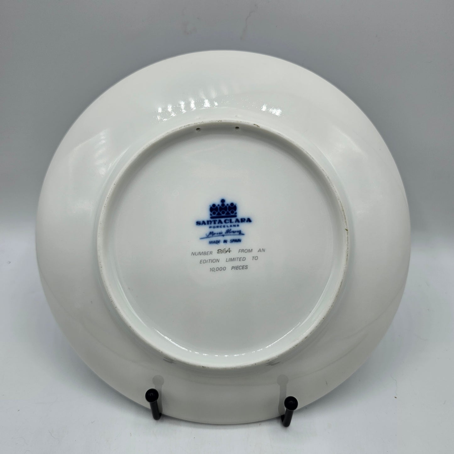 Santa Clara Porcelain Christmas Collector's plate 1972 - Made in Spain