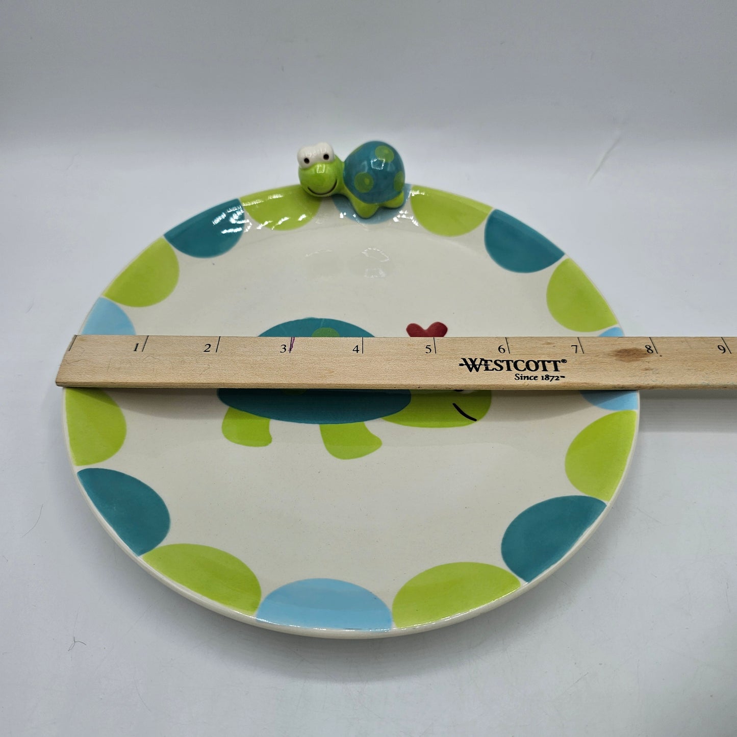 Hand Painted Turtle Bowl with Turtle Figure and Plate by Pasabahce Magazalan