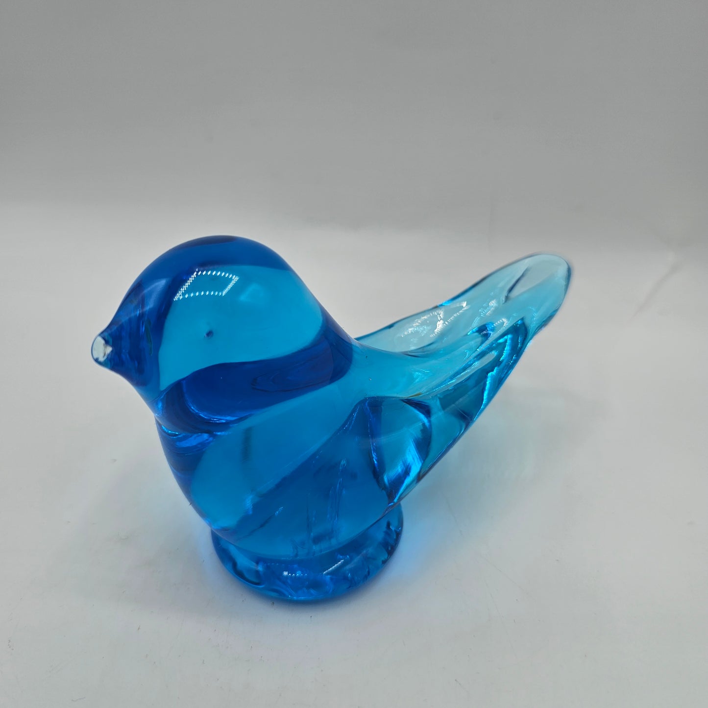 Glass Bluebird of Happiness Figurine - Signed W Ward 1993