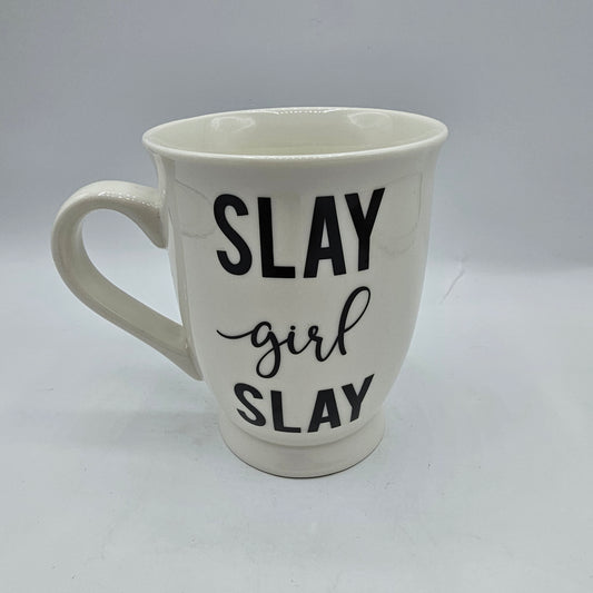 Slay Girl Slay - White Ceramic Mug by Mud Pie
