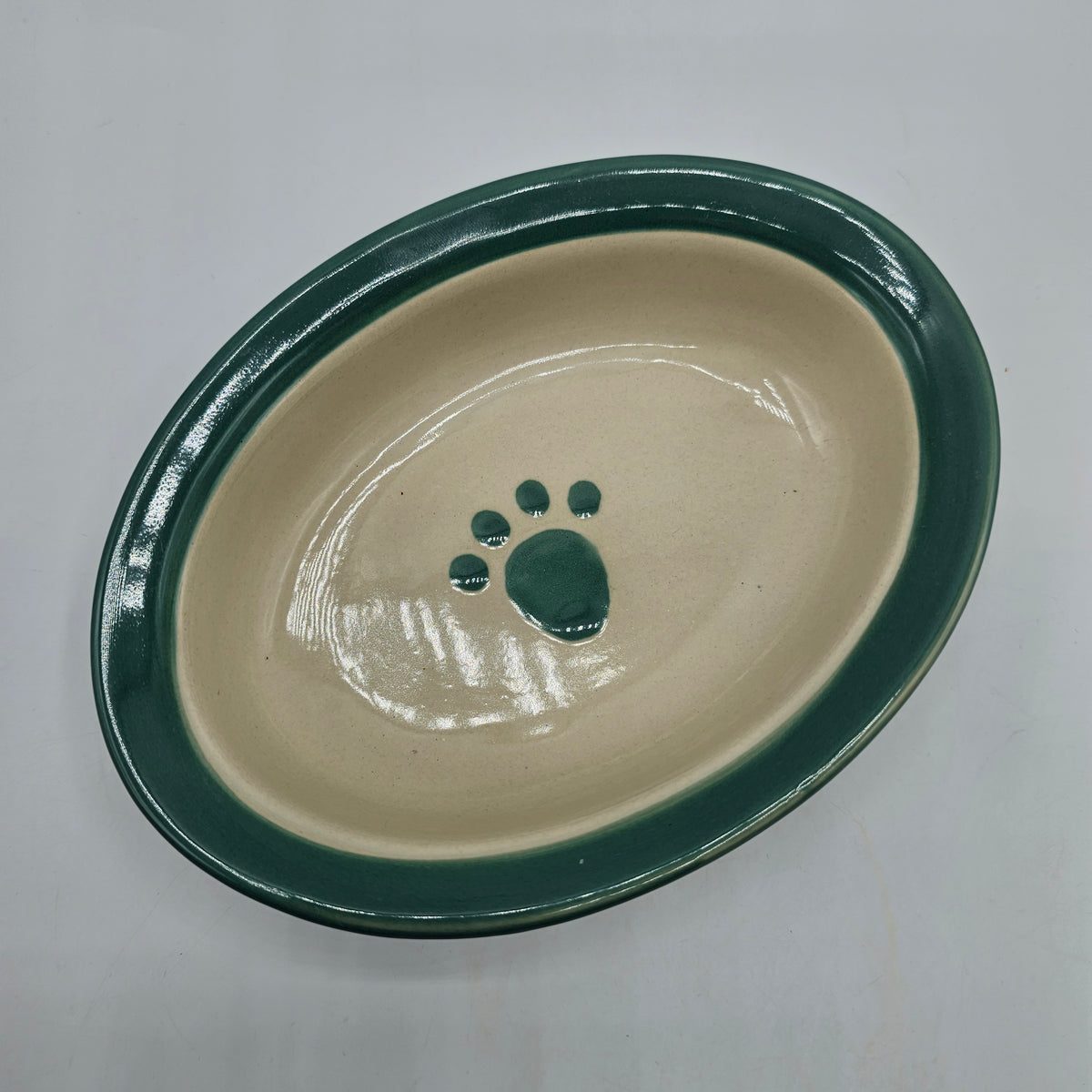 Paw Print Ceramic Cat Food Bowl or Trinket Dish