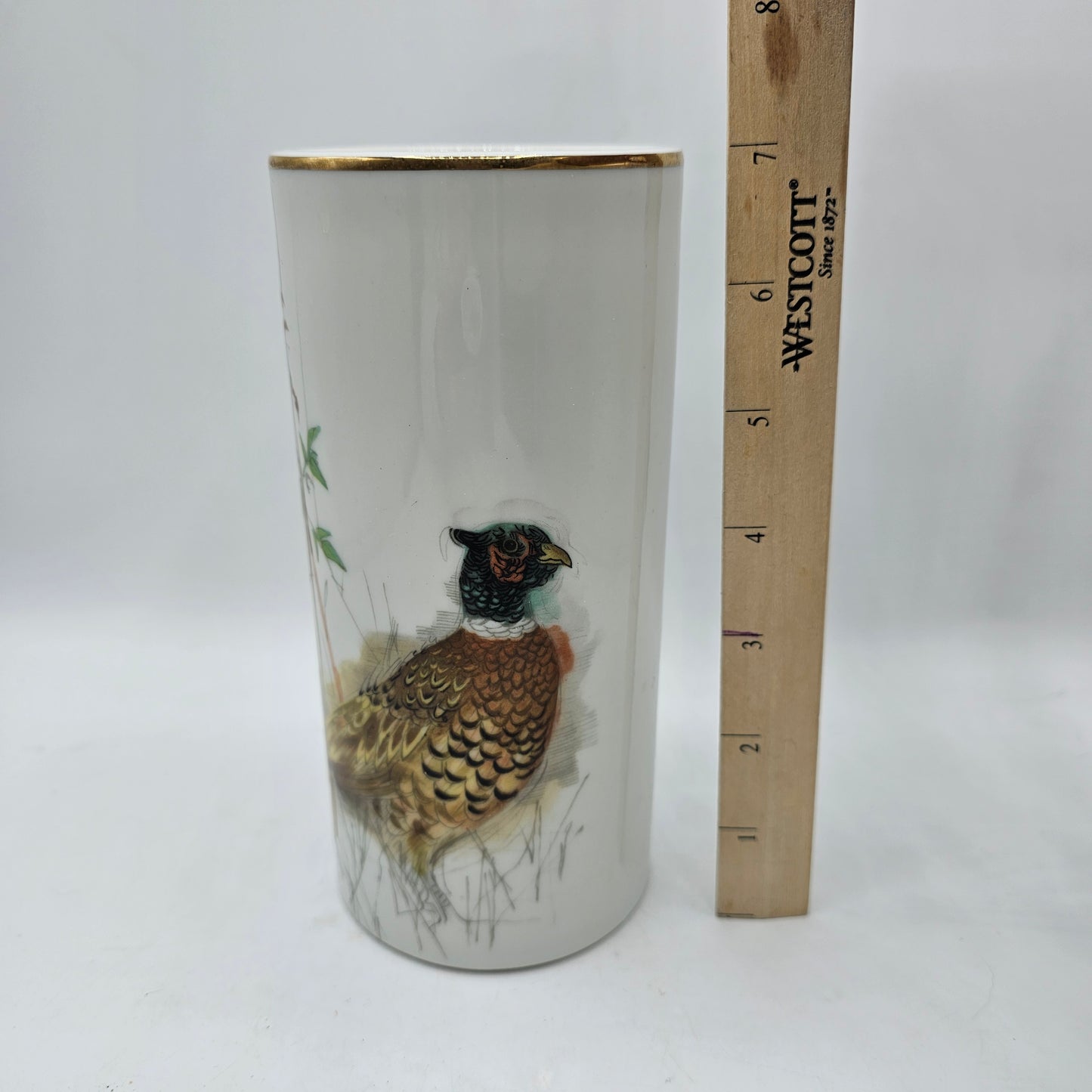 Woodland Haven Vase with Pheasant by Enesco 1976