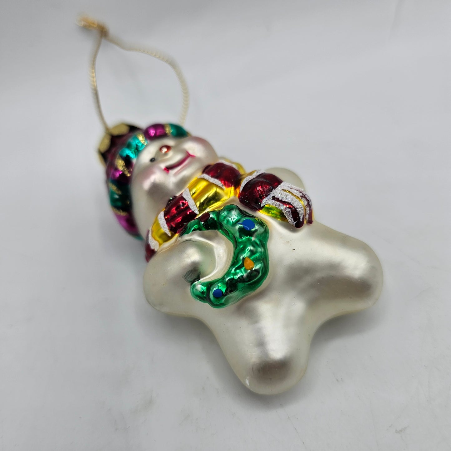 Vintage Blown Glass Snowman Christmas Tree Ornament