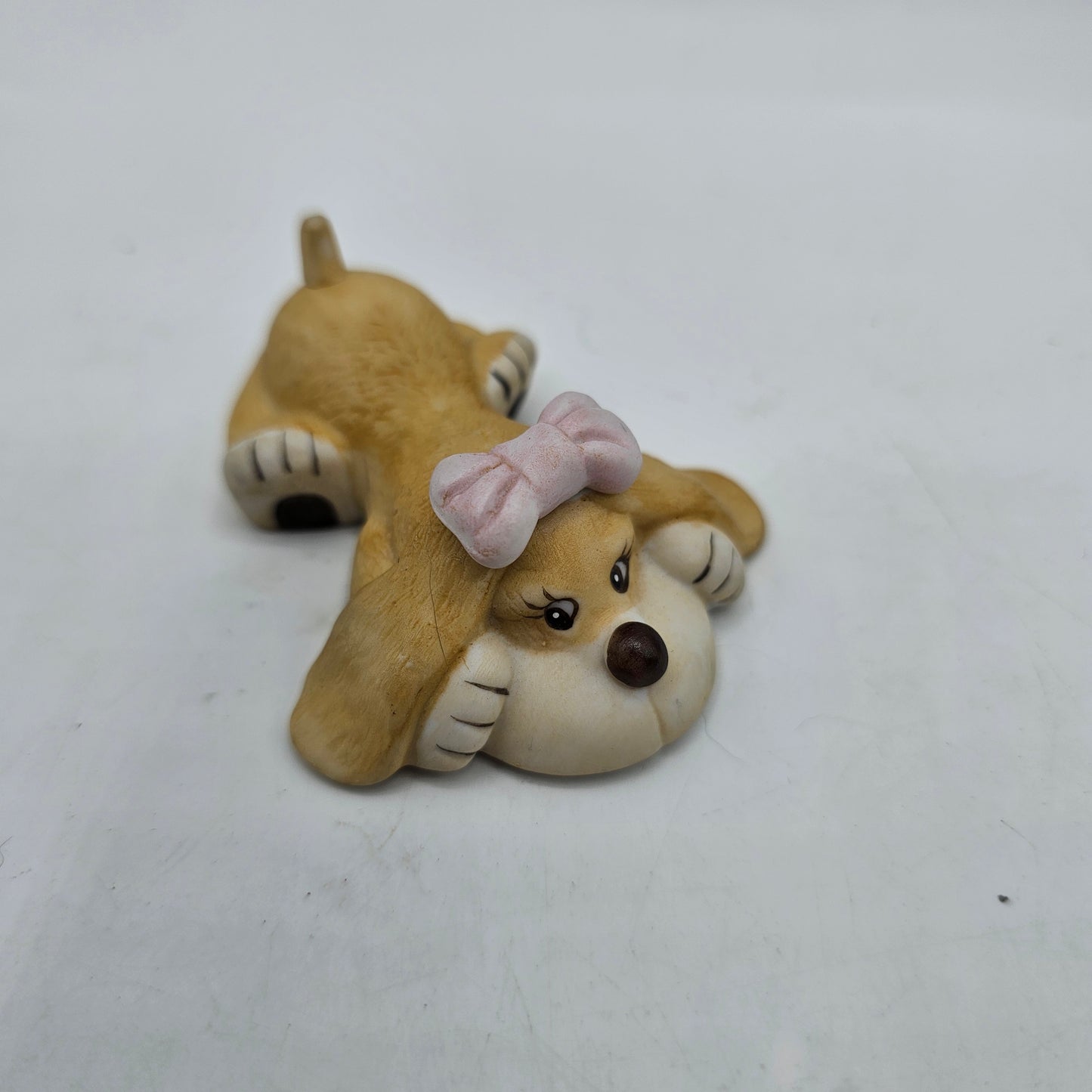 Basset Hound Pink Bow Puppy Figurine by Russ