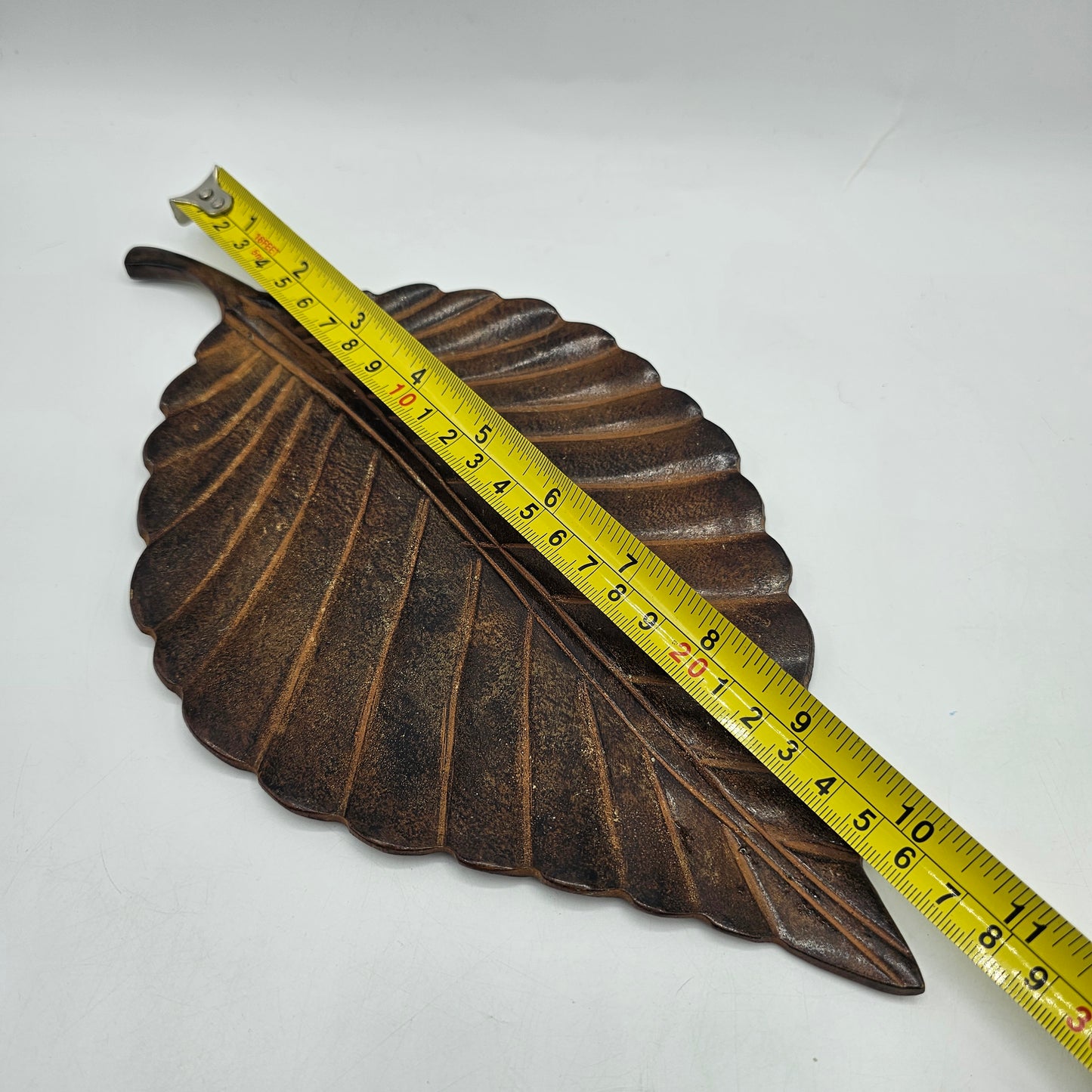 Crate and Barrel Bronze Finish Metal Leaf Shaped Trinket Dish