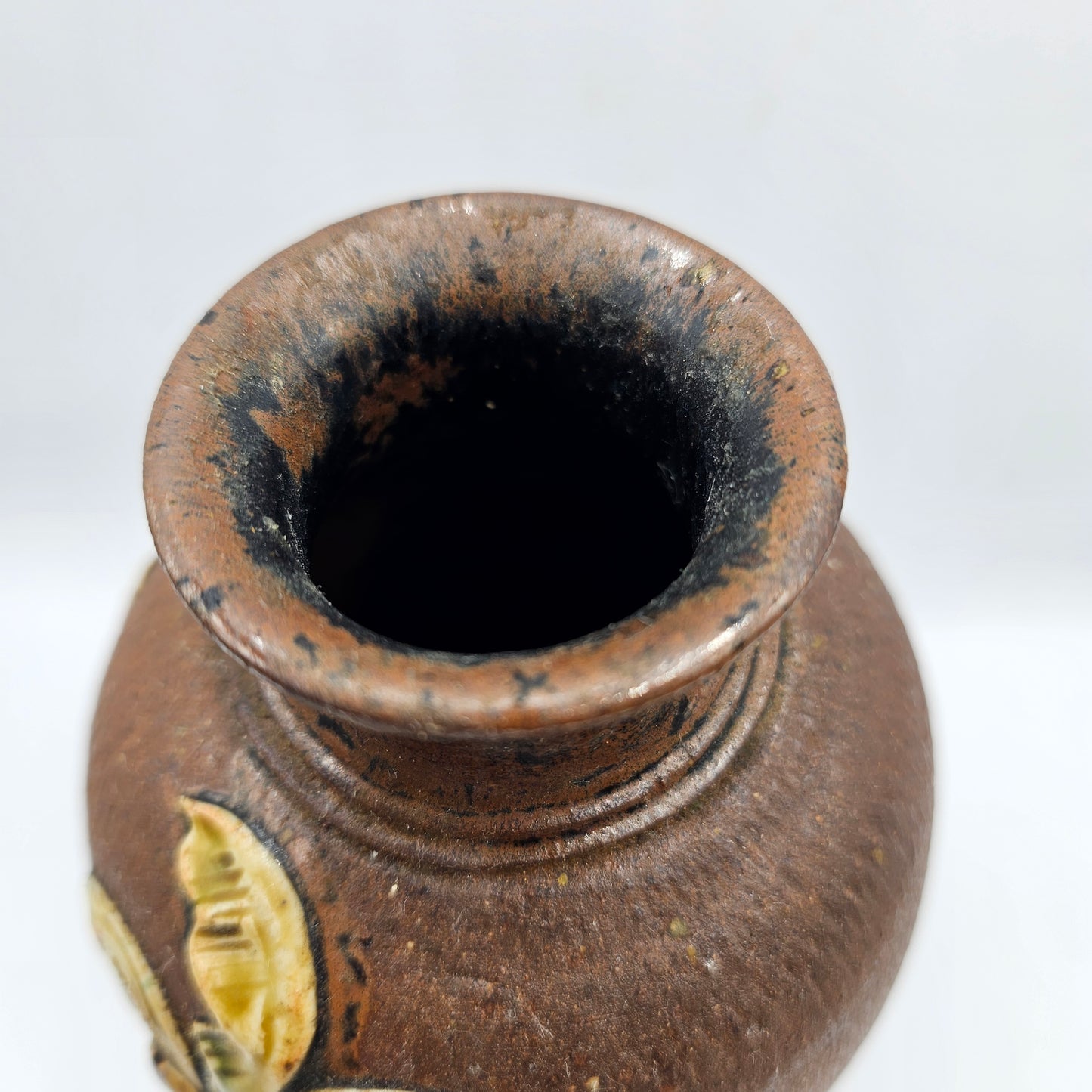 Vintage Japanese Ceramic on Clay Vase