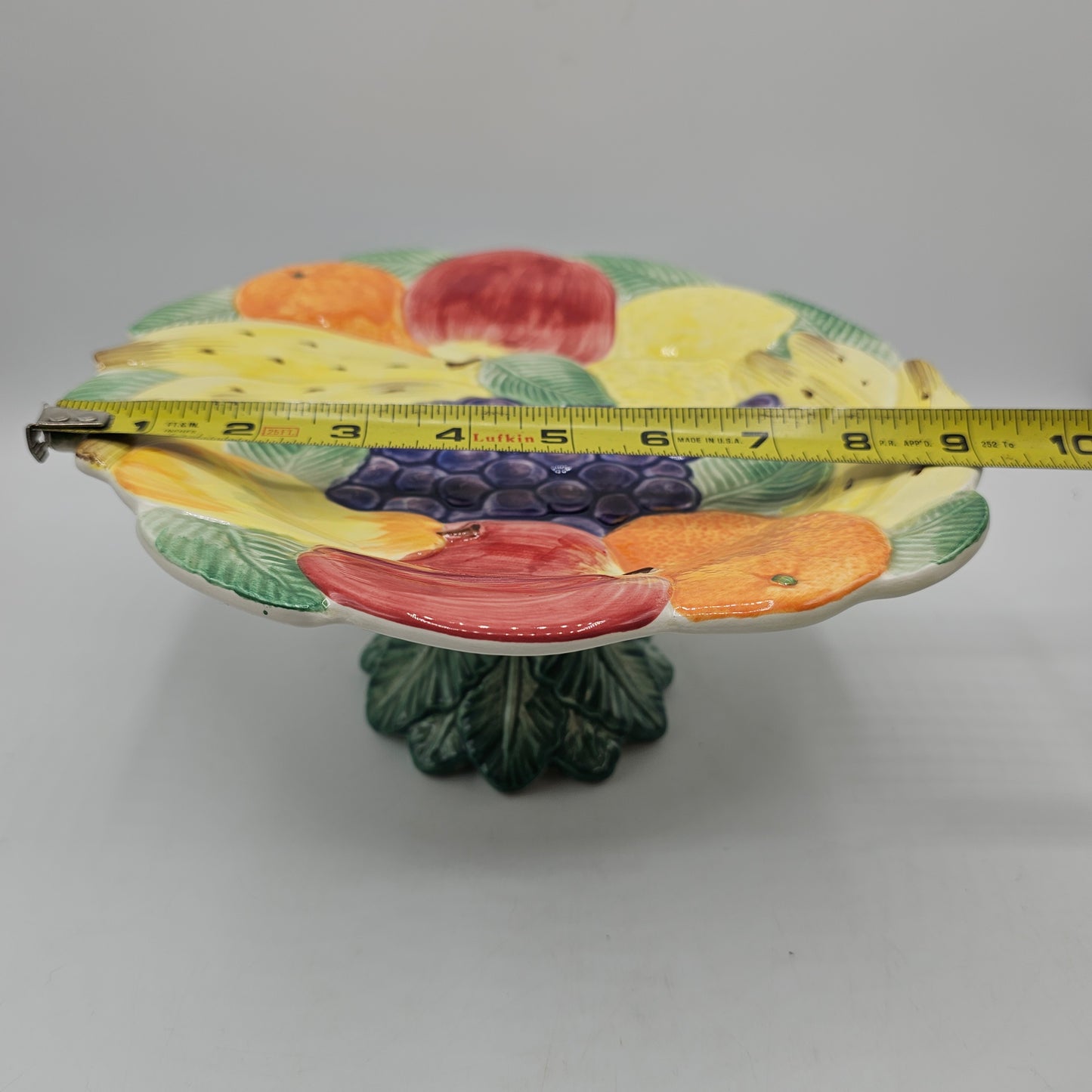 Fitz and Floyd Fruit Themed Ceramic Pedestal Cake Stand
